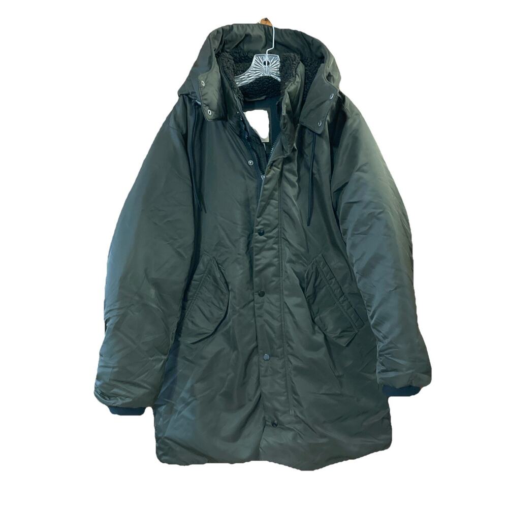 Abercrombie & Fitch Ultra Parka Coat Mens Sz L Nylon Puffer Water Wind Resistant